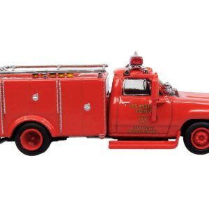 1974 Dodge D-300 Rescue Unit “Los Angeles County Fire Department Squad 51” Red “5 Alarm” Series Limited Edition 1/87 (HO) Diecast Model by Iconic Replicas