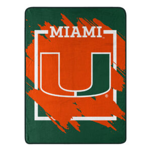 Miami Hurricanes Blanket 46×60 Micro Raschel Dimensional Design Rolled