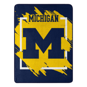 Michigan Wolverines Blanket 46×60 Micro Raschel Dimensional Design Rolled