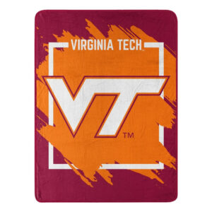 Virginia Tech Hokies Blanket 46×60 Micro Raschel Dimensional Design Rolled