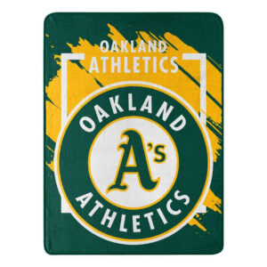 Oakland Athletics Blanket 46×60 Micro Raschel Dimensional Design Rolled