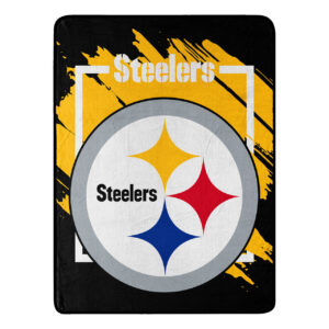 Pittsburgh Steelers Blanket 46×60 Micro Raschel Dimensional Design Rolled