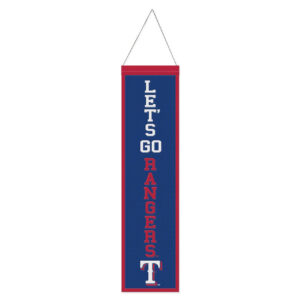 Texas Rangers Banner Wool 8×32 Heritage Slogan Design – Special Order