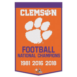 Clemson Tigers Banner Wool 24×38 Dynasty Champ Design Football