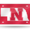 Nebraska Cornhuskers License Plate Laser Cut Red