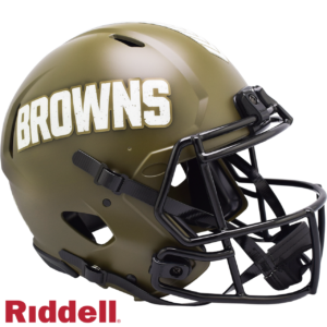 Cleveland Browns Helmet Riddell Authentic Full Size Speed Style Salute To Service