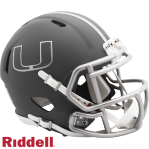 Miami Hurricanes Helmet Riddell Replica Mini Speed Style Slate Alternate