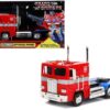 G1 Autobot Optimus Prime Truck Red with Robot on Chassis from “Transformers” TV Series “Hollywood Rides” Series 1/24 Diecast Model by Jada