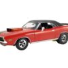 1970 Dodge Challenger R/T “Dodge Fever” Bright Red with Black Stripes and Black Vinyl Top Limited Edition to 588 pieces Worldwide 1/18 Diecast Model Car by ACME