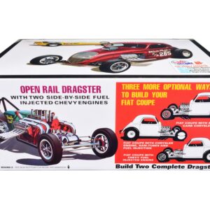 Skill 2 Model Kit Fiat Double Dragster Set of 2 Kits 1/25 Scale Model by AMT