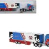 1980 Kenworth K-100 COE Aerodyne Transporter Blue and Red “STP Racing Team – Petty Enterprises” 1/87 (HO) Scale Model Car by Brekina