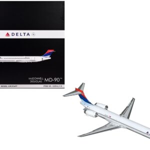 McDonnell Douglas MD-90 Commercial Aircraft “Delta Air Lines” (N910DN) White with Blue and Red Tail “Gemini 200” Series 1/200 Diecast Model Airplane by GeminiJets