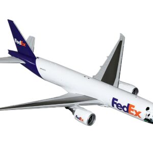 Boeing 777-200LR Commercial Aircraft “FedEx – Panda Livery” (N886FD) White with Purple Tail “Gemini 200” Series 1/200 Diecast Model Airplane by GeminiJets