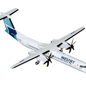 Bombardier Q400 Commercial Aircraft “WestJet Airlines” (C-FOEN) White with Blue Tail “Gemini 200” Series 1/200 Diecast Model Airplane by GeminiJets