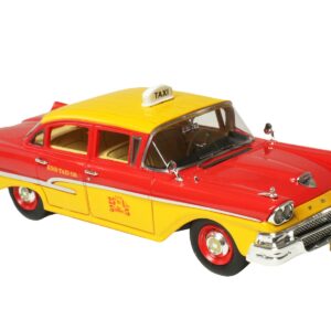 1958 Ford Custom 300 Taxi Cab “Kind Taxi Co.” Red and Yellow with Yellow Interior Limited Edition to 200 pieces Worldwide 1/43 Model Car by Goldvarg Collection