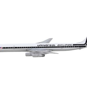 Douglas DC-8-61 Commercial Aircraft “Universal Airlines” White with Black Stripes 1/400 Diecast Model Airplane by GeminiJets