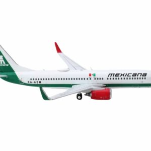 Boeing 737-800 Commercial Aircraft “Mexicana Airlines” (XA-ASM) White with Green Tail 1/400 Diecast Model Airplane by GeminiJets