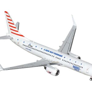 Boeing 737-800 Commercial Aircraft “Harris-Walz Campaign” (N778MA) White with Striped Tail 1/400 Diecast Model Airplane by GeminiJets