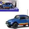 1975 Volkswagen Beetle Baja Blue Metallic with Stripes 1/18 Diecast Model Car by Solido