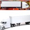 Peterbilt 387 Truck with Dry Goods Trailer White “Long Haul Truckers” Series 1/32 Diecast Model by New Ray