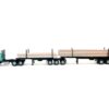 Peterbilt Super B Log Truck and Trailer Blue with Log Accessories 1/87 (HO) Plastic Model Car by Promotex