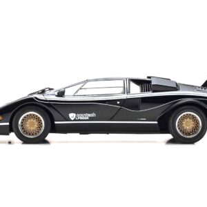 Lamborghini Countach LP 500R Black with White Interior 1/18 Diecast Model Car by Kyosho