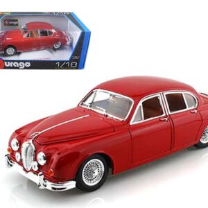 1959 Jaguar Mark II Red 1/18 Diecast Car Model by Bburago