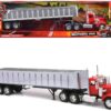 Kenworth W900 Frameless Dump Truck Red and Chrome “Long Haul Trucker” Series 1/32 Diecast Model by New Ray