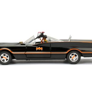 Model Kit Classic Batmobile Black with Batman Diecast Figure “Batman” (1966-1968) TV Series “Build N’ Collect” 1/24 Diecast Model Car by Jada