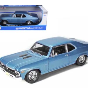 1970 Chevrolet Nova SS Coupe Blue Metallic 1/18 Diecast Model Car by Maisto