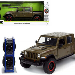 2020 Jeep Gladiator Rubicon Pickup Truck Dark Green Metallic with Extra Wheels “Just Trucks” Series 1/24 Diecast Model Car by Jada