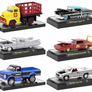 “Auto-Thentics” 6 piece Set Release 81 IN DISPLAY CASES Limited Edition 1/64 Diecast Model Cars by M2 Machines