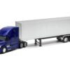 Freightliner Cascadia Truck Blue Metallic with Gray Container “Transporter” Series 1/32 Diecast Model by Welly