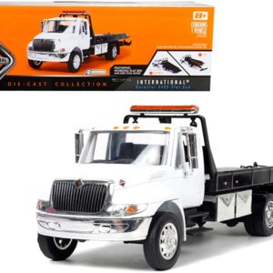 International DuraStar 4400 Flatbed Tow Truck White 1/24 Diecast Model by Jada