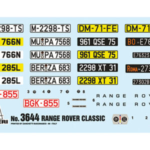 Skill 3 Model Kit Land Rover Range Rover Classic 1/24 Scale Model by Italeri