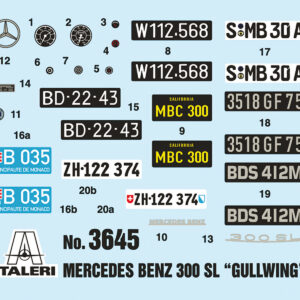 Skill 3 Model Kit Mercedes Benz 300 SL Gullwing 1/24 Scale Model by Italeri