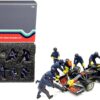 Formula One F1 Pit Crew 7 Figurine Set Team Blue for 1/43 Scale Models by American Diorama