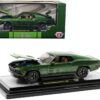 1970 Ford Mustang Mach 1 428 Green Metallic with Light Green Hood Limited Edition to 6550 pieces Worldwide 1/24 Diecast Model Cars by M2 Machines