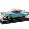 1957 Chevrolet Bel Air Hardtop Blue (Rusted) with Brown Top Limited Edition to 6650 pieces Worldwide 1/24 Diecast Model Car by M2 Machines