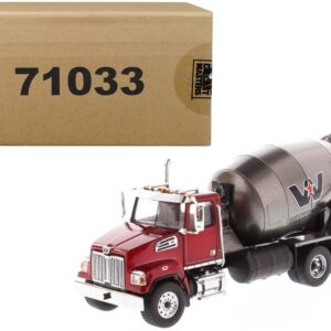 Western Star 4700 SF Concrete Mixer Truck Metallic Red with Gray Body 1/50 Diecast Model by Diecast Masters