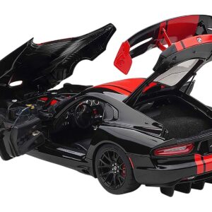 2017 Dodge Viper 1:28 Edition ACR Black with Red Stripes 1/18 Model Car by Autoart