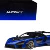 Mclaren Senna Trophy Kyanos Blue and Black with Carbon Accents 1/18 Model Car by Autoart