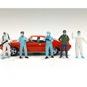 Hazmat Crew 6 piece Figurine Set for 1/24 Scale Models by American Diorama