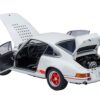 Porsche 911 Carrera 2.7 RS “The Circuit Wolf” White with Red Stripes and Wheels with Hood Graphics 1/18 Model Car by Autoart