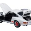 Porsche 911 Carrera 2.7 RS Grand Prix White with Red Stripes and Wheels 1/18 Model Car by Autoart