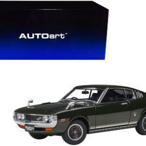 1973 Toyota Celica Liftback 2000GT (RA25) RHD (Right Hand Drive) Moss Green 1/18 Model Car by Autoart