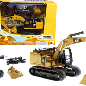 CAT Caterpillar 320F L Hydraulic Tracked Excavator with 5 Work Tools “Play & Collect!” 1/64 Diecast Model by Diecast Masters