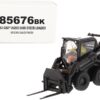 CAT Caterpillar 242D3 Wheeled Skid Steer Loader with Work Tools and Operator Special Black Paint “High Line Series” 1/50 Diecast Model by Diecast Masters