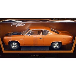 1970 AMC Rebel Brown Metallic with Matt Black Hood and Silver Stripes 1/18 Diecast Model Car by Road Signature