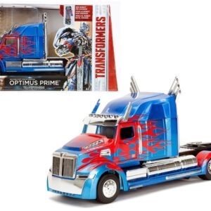 Western Star 5700 XE Phantom Optimus Prime with Robot on Chassis “Transformers 5” (2017) Movie “Hollywood Rides” Series 1/24 Diecast Model by Jada